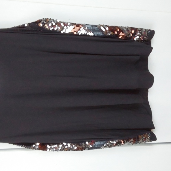 H & M Womens Sequin Black Tank Top DRESSY Silver/ Browns Sparkle Sz.L - Picture 6 of 8